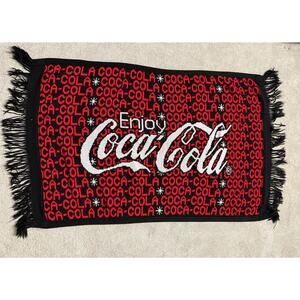 Vintage Coca-Cola knit blanket - 3 Strikes custom design New York - RARE